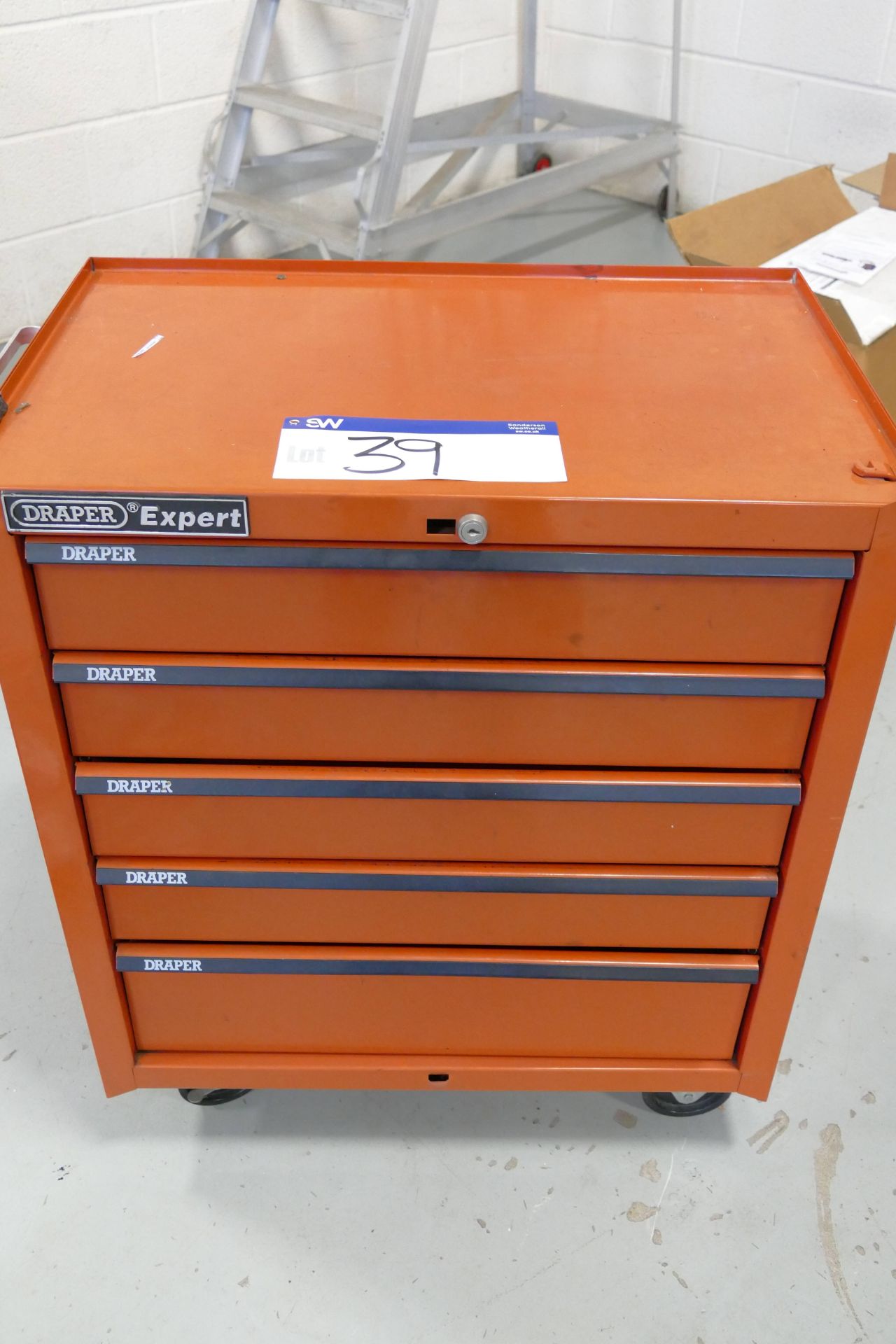 Draper Five Drawer Mobile Tool Cabinet, approx. 690mm x 430mm x 820mm high