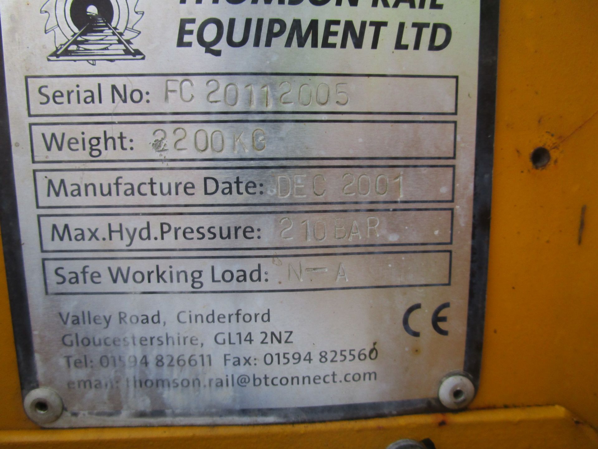 Thompson Hydraulic Fast Clipper, serial no. FC20112005, year of manufacture 2001, plant no. - Image 10 of 10