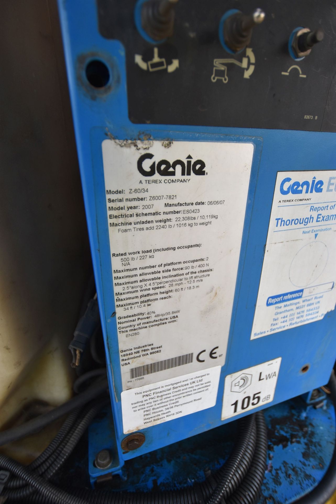 Genie Z-60/34 V3 300kg SWL WHEELED RAIL MEWP ACCESS RAILER, serial no. Z6007-7821, (type 9B), ECC - Image 18 of 24