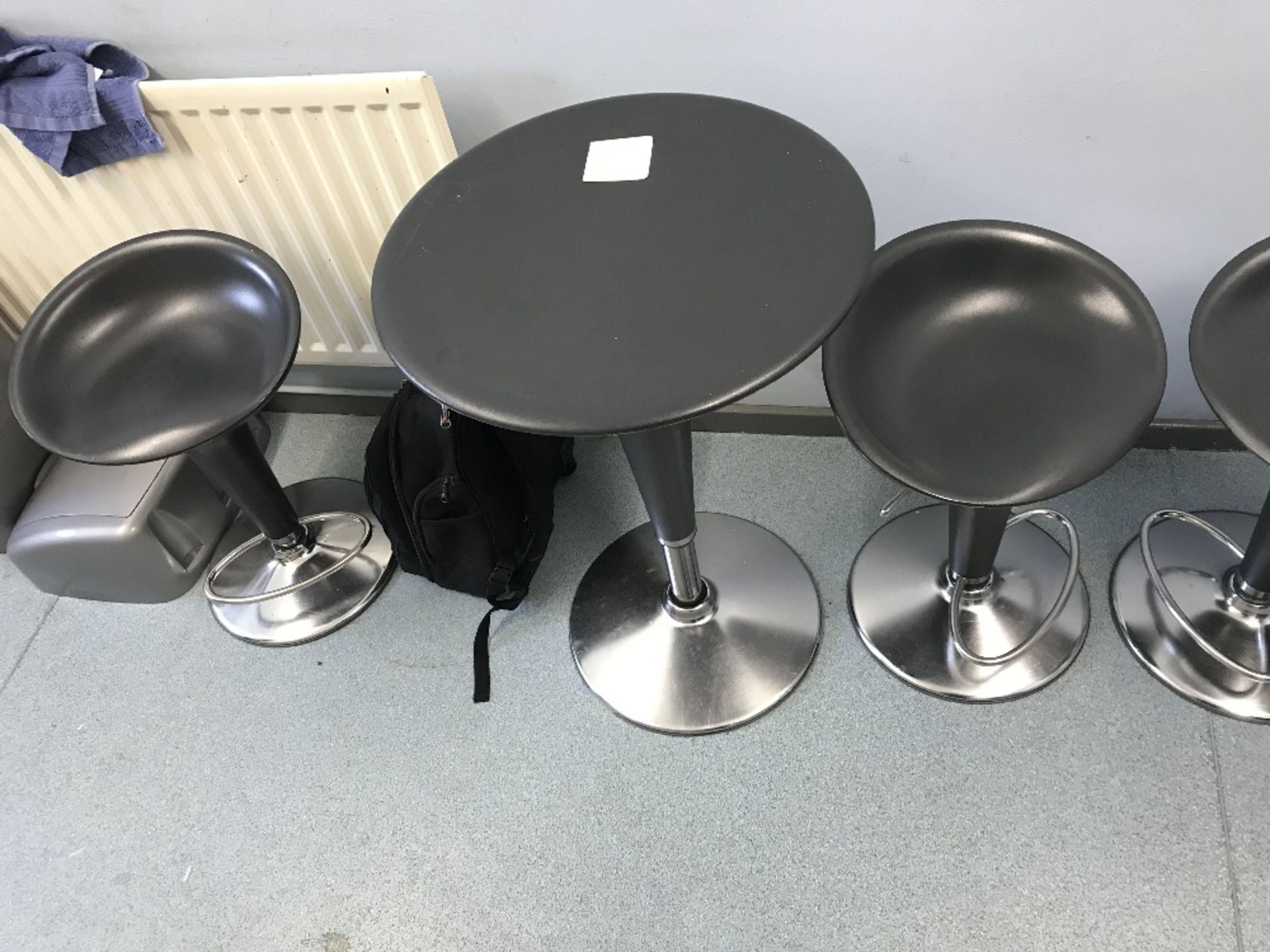 Four Black Chrome Framed Bar Stools, with two matc - Image 2 of 2