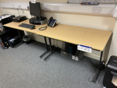 Two Steel Framed Light Oak Veneered Desks  Lot located at Unit C1 Trident Business Park, Daten