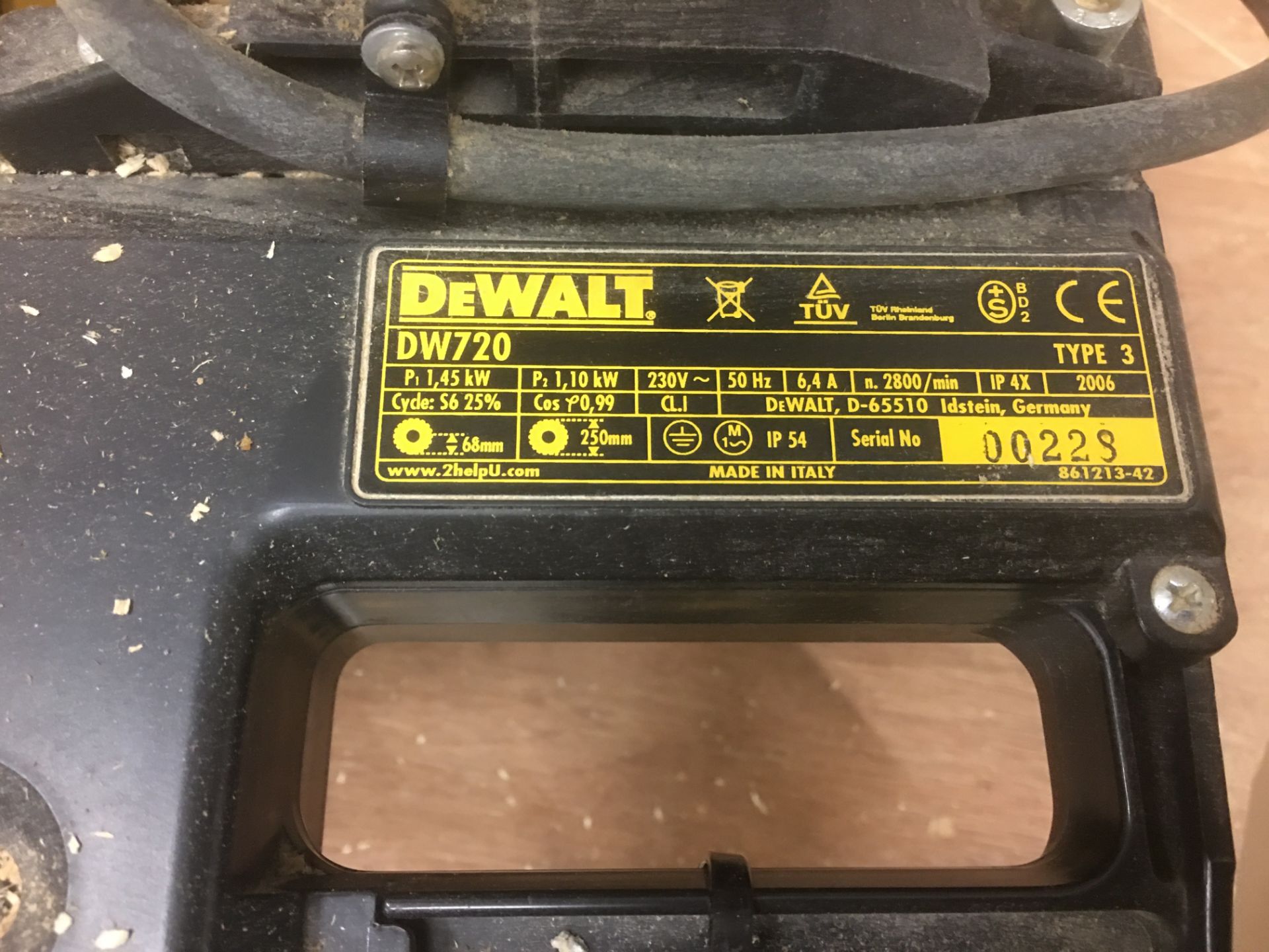 DeWalt DW720 Type 3 Pullover Cross Cut Saw, serial - Image 2 of 2