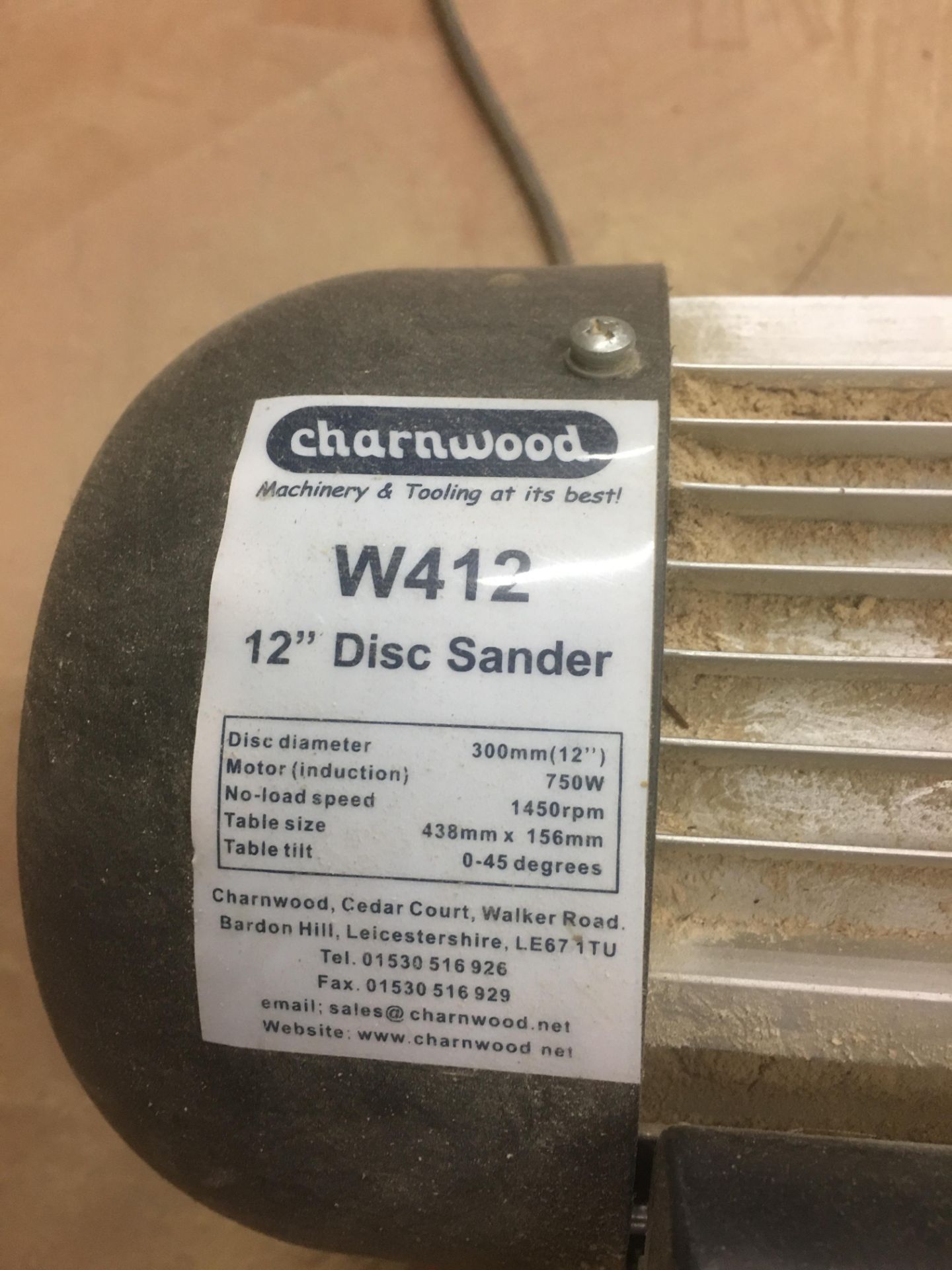 Charnwood W412 12in/ 300mm Disc Sander - Image 2 of 2