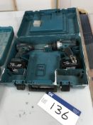 Makita DHP458 18V Cordless Drill & Makita DTD146 C