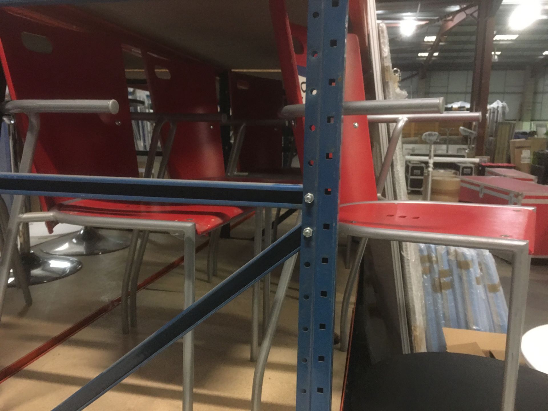 Four Steel Framed Red Stand Chairs - Image 2 of 2