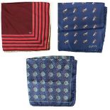 (3) Vintage Gucci Silk Pocket Squares