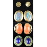 (3) Pairs 14K Yellow Gold Earrings & (1) PairBacks