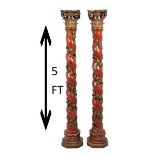 Antique Italian Gilt Hand Carved Columns