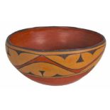 Historic Santa Ana or Zia Polychrome Dough Bowl