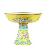 Chinese Enameled Metal Compote