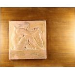 Art Deco Nude, Sculpture Mounted on Wood Panel