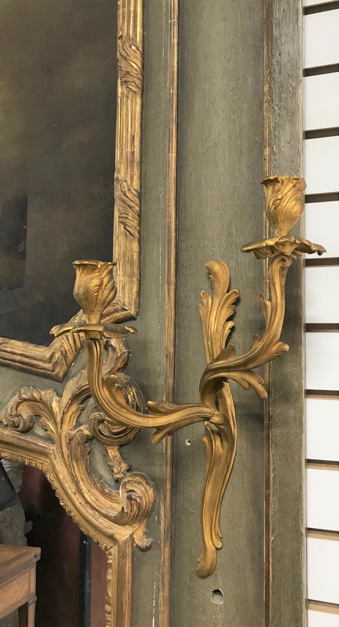 19th C French Gilt Trumeau w Sconces - Image 3 of 7