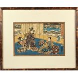 Japanese Interior Scene Woodblock