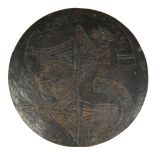 Incised Copper Shallow Dish