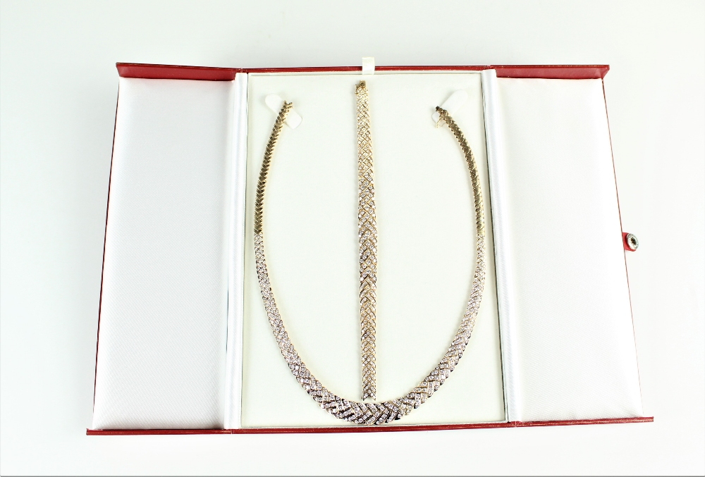 Italian 18K Gold, Diamond Bracelet and Necklace - Image 2 of 13