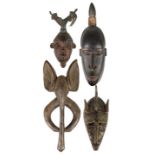 Collection of 4 African Masks