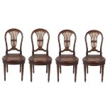 Set of Four Antique French Baloon Seats