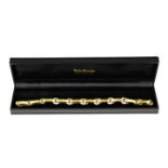 European 18k Gold & Diamond Link Necklace 64 Grams