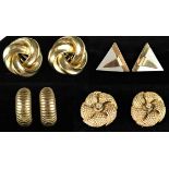 (4) Pairs of 14K Gold Earrings