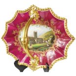 English Chamberlain's Worcester Red Cake Basket