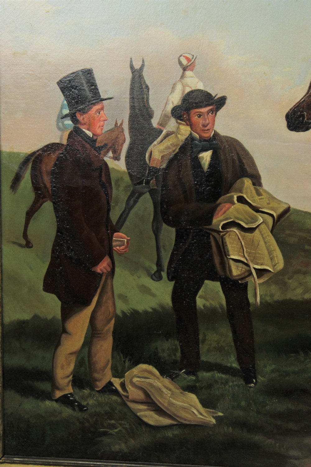 Mid 19th C English Jockey & Horse, Oil on Canvas - Image 5 of 6