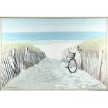 Signed, Large Coastal Beach Scene, Giclee