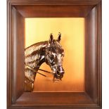 Vintage Framed Cast Copper Horse's Head