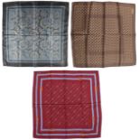 (3) Vintage Gucci Silk Pocket Squares