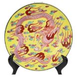 Chinese Yellow Ground Dragon Plate