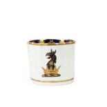 English Coalport Armorial Ribbed Coffee Cup