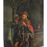 Old Master Painting of King, Oil on Board, 1862