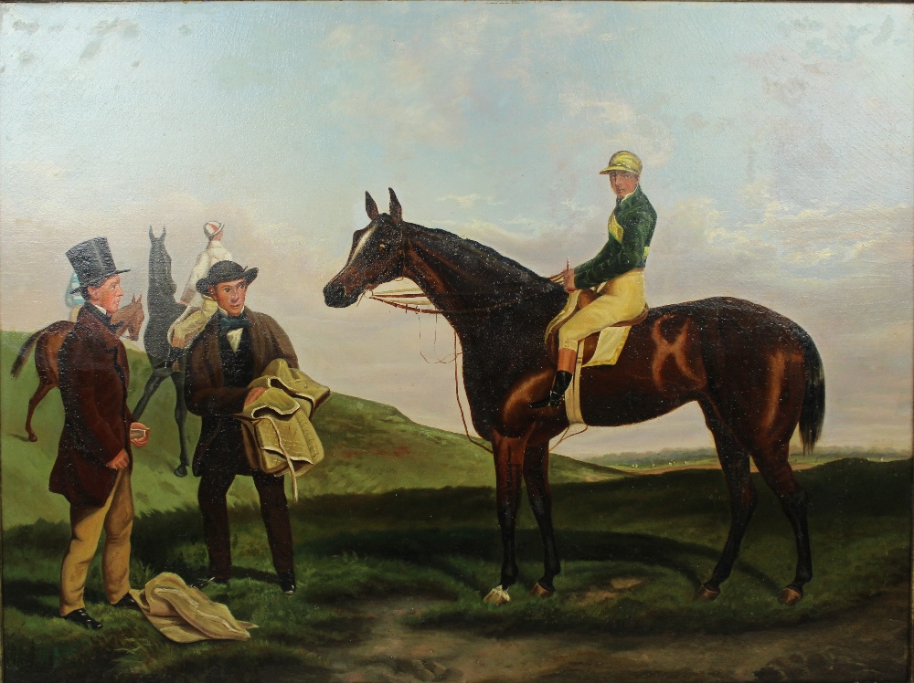 Mid 19th C English Jockey & Horse, Oil on Canvas - Image 3 of 6