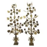 Monumental Pair of Gilt French Candelabras