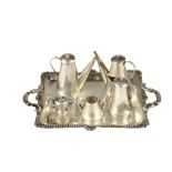 (6) Peruvian Sterling Miniature Tea/Coffee Service