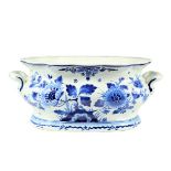 Delft Blue & White Floral Porcelain Planter