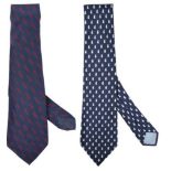 (2) Vintage GG Gucci Men's Ties