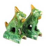 Pair Chinese Roof Tiles of Qilin
