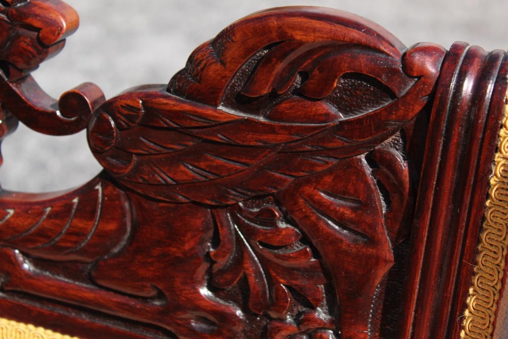 Classical Carved Mahogany & Upholstered Settee - Image 15 of 15