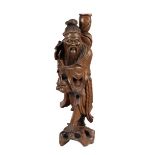 Chinese Carved Wood Figure of an Old Man