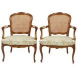 Pair of French Fauteil Chair, Upholstered