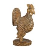 Large Folk Art Wood Carving of a Rooster