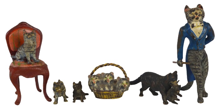 Collection of (6) Diminutive Viennese Bronze Cats