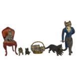 Collection of (6) Diminutive Viennese Bronze Cats
