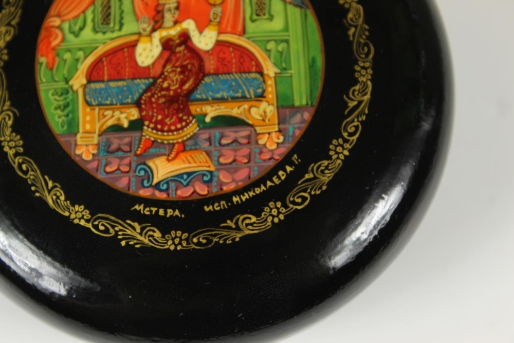 Collection of 3 Russian Lacquer Ware Boxes - Image 8 of 25