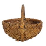 Woven Round Basket with Handle