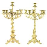 Pair of William IV Gilt Metal Candelabras