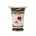 English Coalport Dark Blue Spill Vase