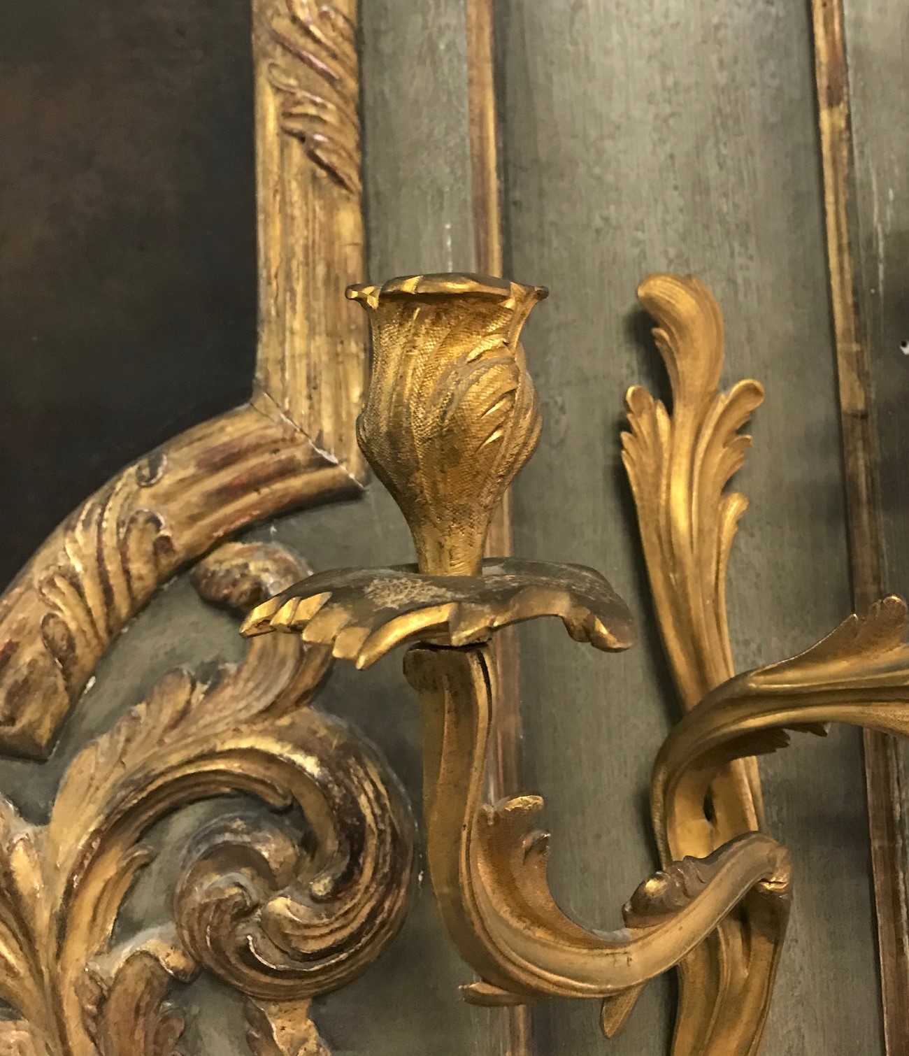 19th C French Gilt Trumeau w Sconces - Image 4 of 7