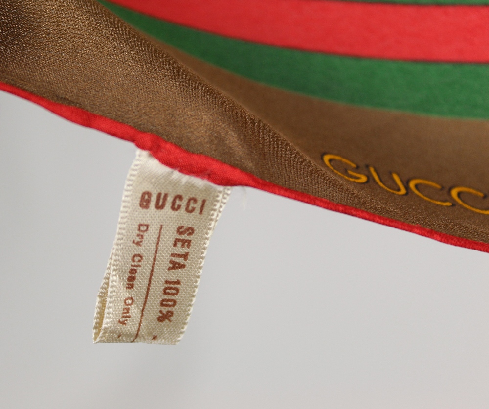 Vintage "GG" Gucci Morsetto Silk Scarf - Image 4 of 7