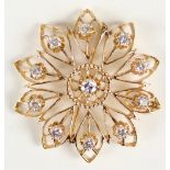 14k Gold Brooch-Pendant with 1 carat diamonds